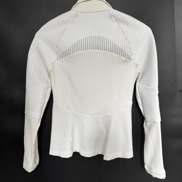 Lululemon Jacket Womens 4 Or Small White Zip Active Athletic Running Full Zip - Picture 3 of 4